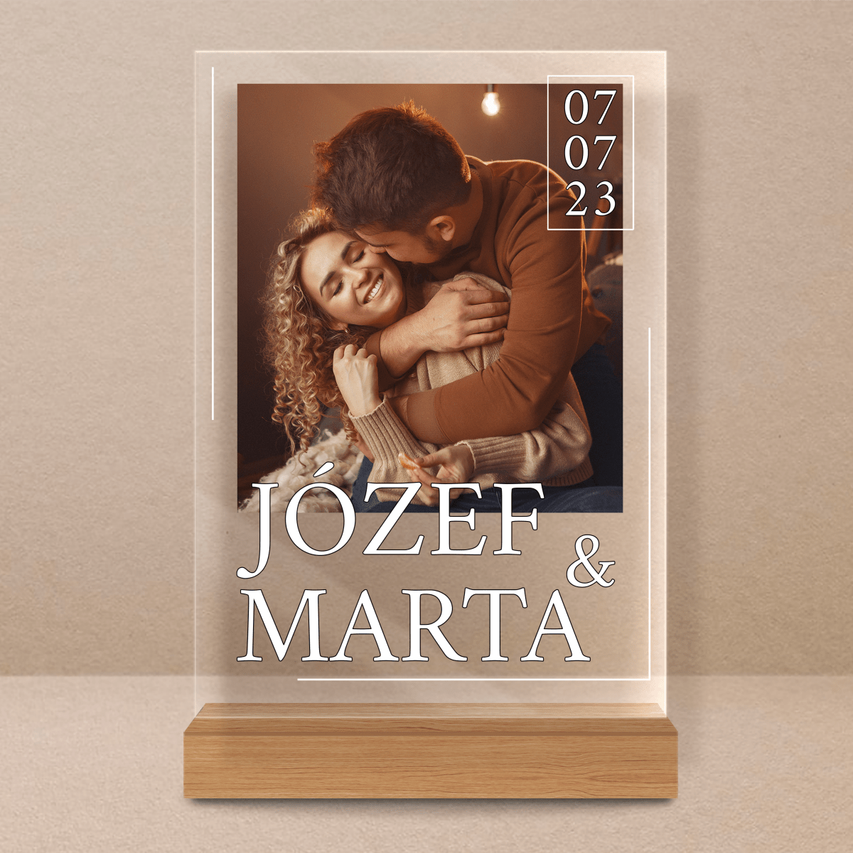 Nasza wyjątkowa data - Druk na szkle, spersonalizowany prezent dla pary - Adamell.pl