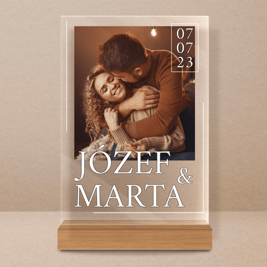 Nasza wyjątkowa data - Druk na szkle, spersonalizowany prezent dla pary - Adamell.pl