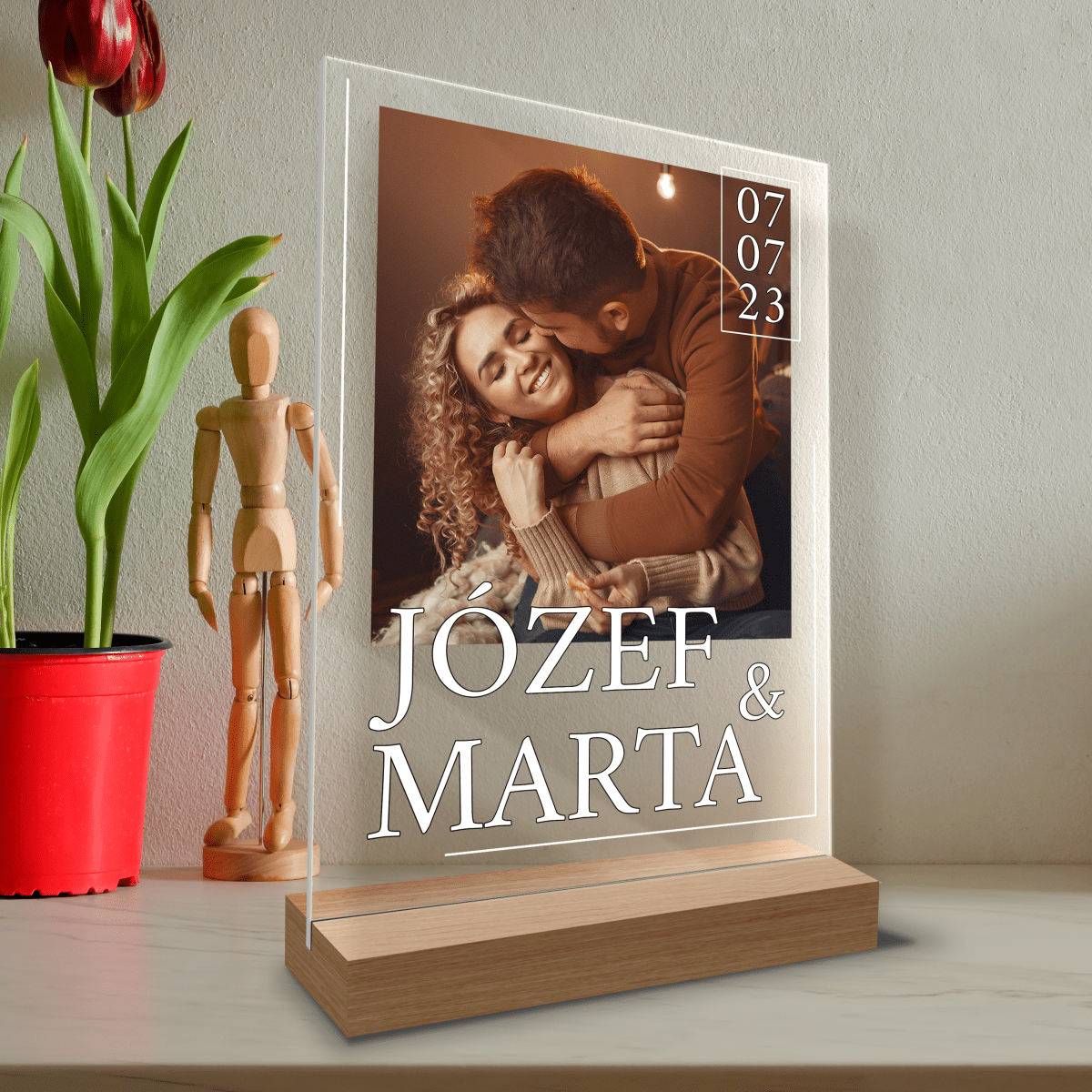 Nasza wyjątkowa data - Druk na szkle, spersonalizowany prezent dla pary - Adamell.pl