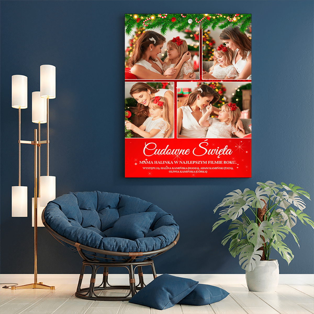 Nasze cudowne święta - druk na płótnie, spersonalizowany prezent dla mamy - Adamell.pl