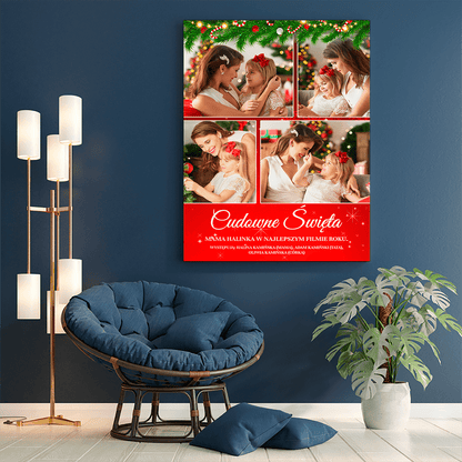 Nasze cudowne święta - druk na płótnie, spersonalizowany prezent dla mamy - Adamell.pl