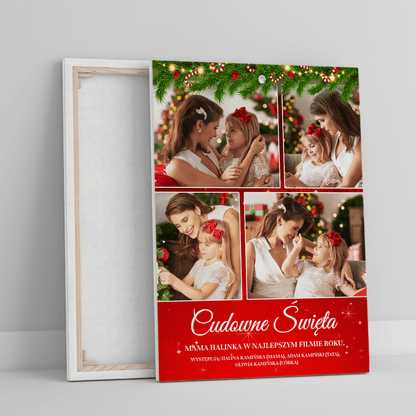 Nasze cudowne święta - druk na płótnie, spersonalizowany prezent dla mamy - Adamell.pl