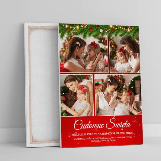 Nasze cudowne święta - druk na płótnie, spersonalizowany prezent dla mamy - Adamell.pl