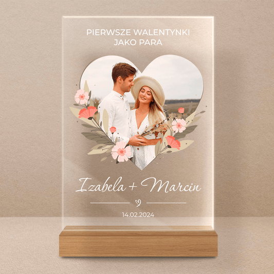 Nasze pierwsze walentynki - Druk na szkle, spersonalizowany prezent dla pary - Adamell.pl