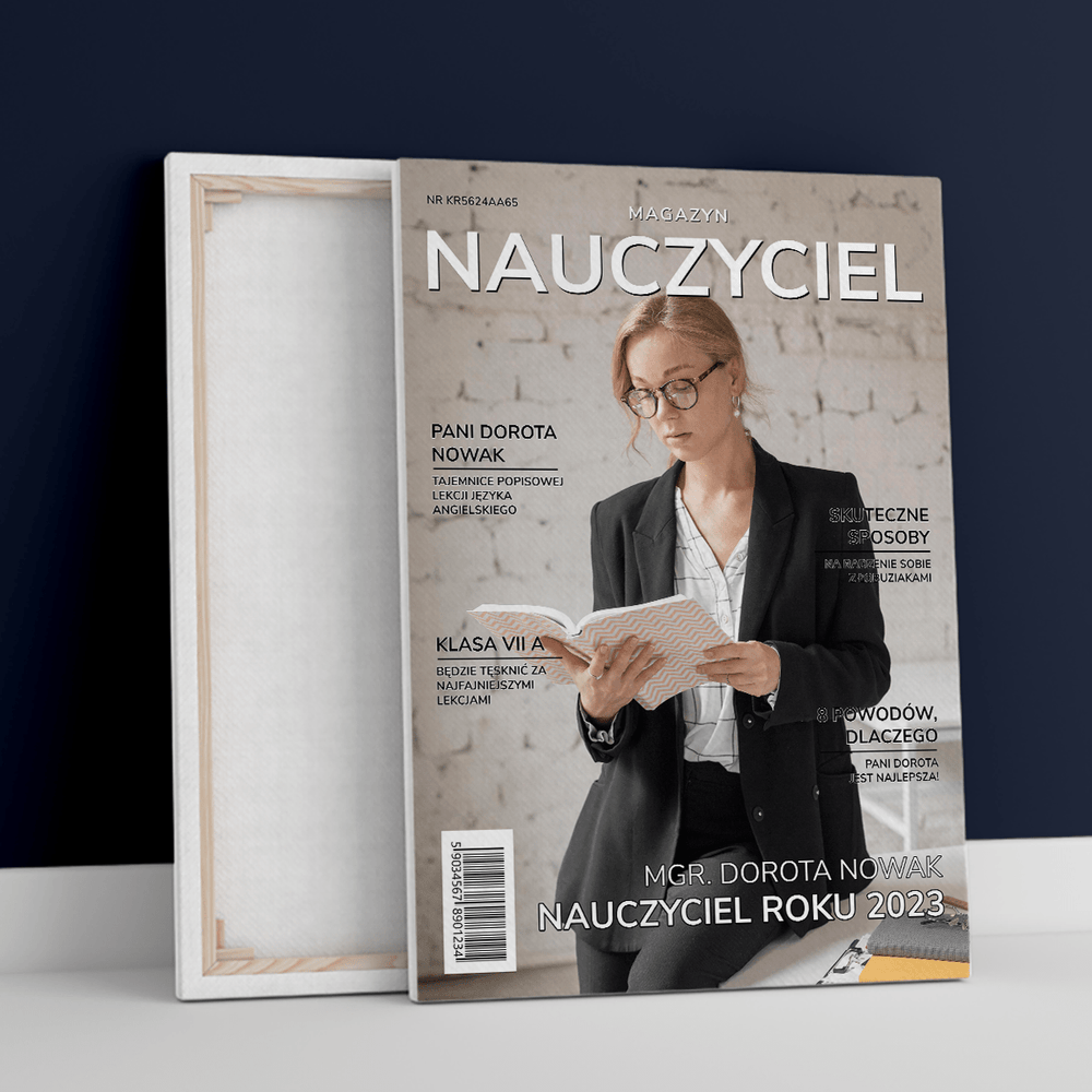 Nauczyciel roku - druk na płótnie, spersonalizowany prezent dla nauczyciela - Adamell.pl