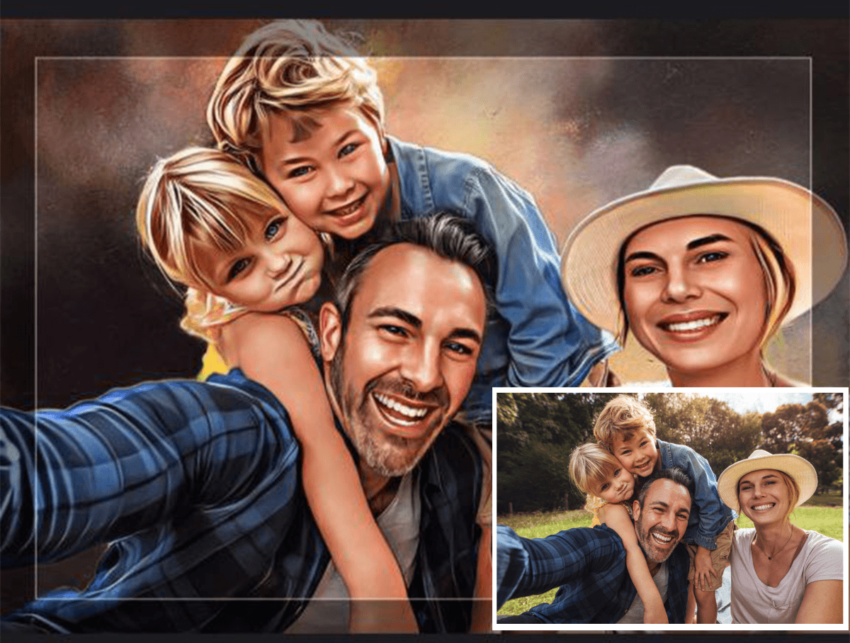 Neoklasyczny portret wieloosobowy - obraz na płótnie, spersonalizowany prezent - Adamell.pl - Wyjątkowe Prezenty