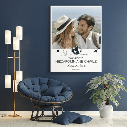 Niezapomniane chwile - druk na płótnie, spersonalizowany prezent dla pary - Adamell.pl
