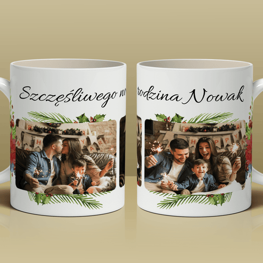 Noworoczne życzenia - 1x Kubek z nadrukiem, spersonalizowany prezent dla rodziców - Adamell.pl