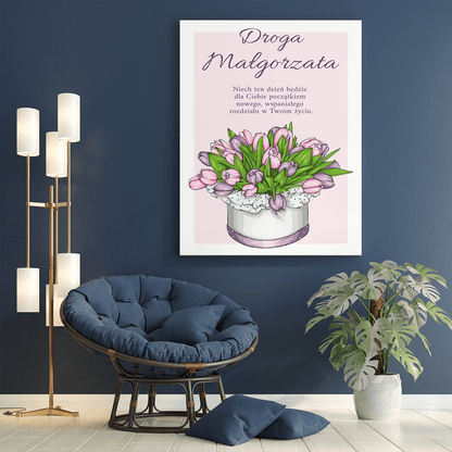 Nowy rozdział - druk na płótnie, spersonalizowany prezent dla niej - Adamell.pl