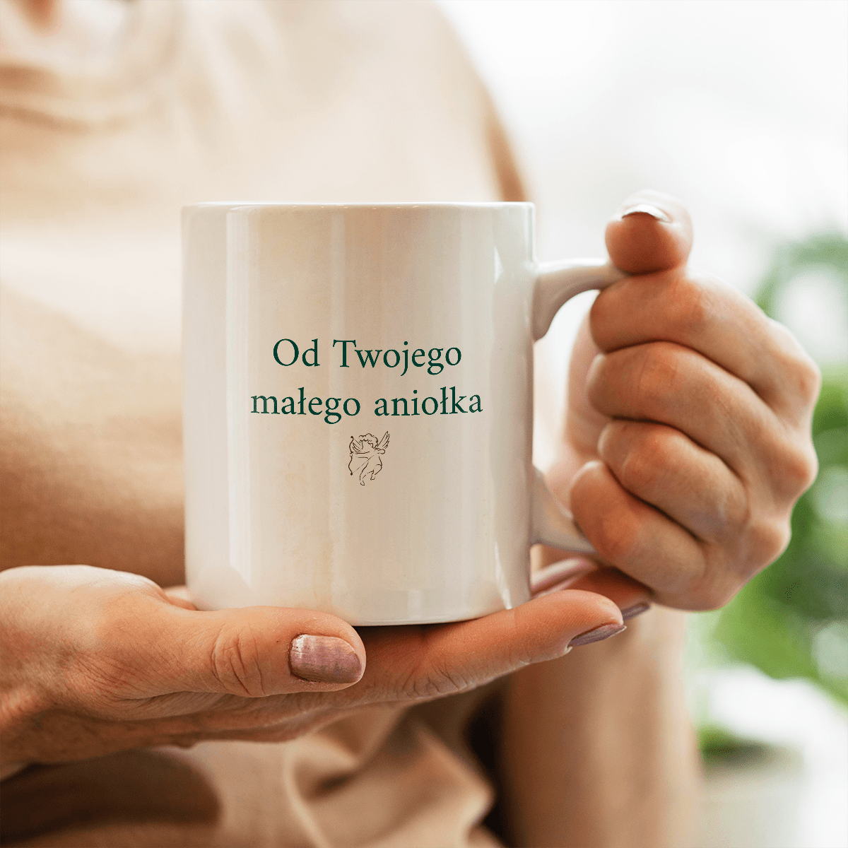 Od Twojego aniołka - 1x Kubek z nadrukiem, spersonalizowany prezent dla mamy - Adamell.pl