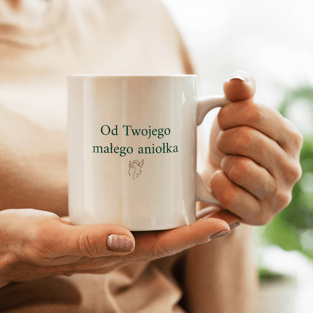 Od Twojego aniołka - 1x Kubek z nadrukiem, spersonalizowany prezent dla mamy - Adamell.pl