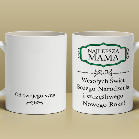 Od twojego syna - 1x Kubek z nadrukiem, spersonalizowany prezent dla mamy - Adamell.pl