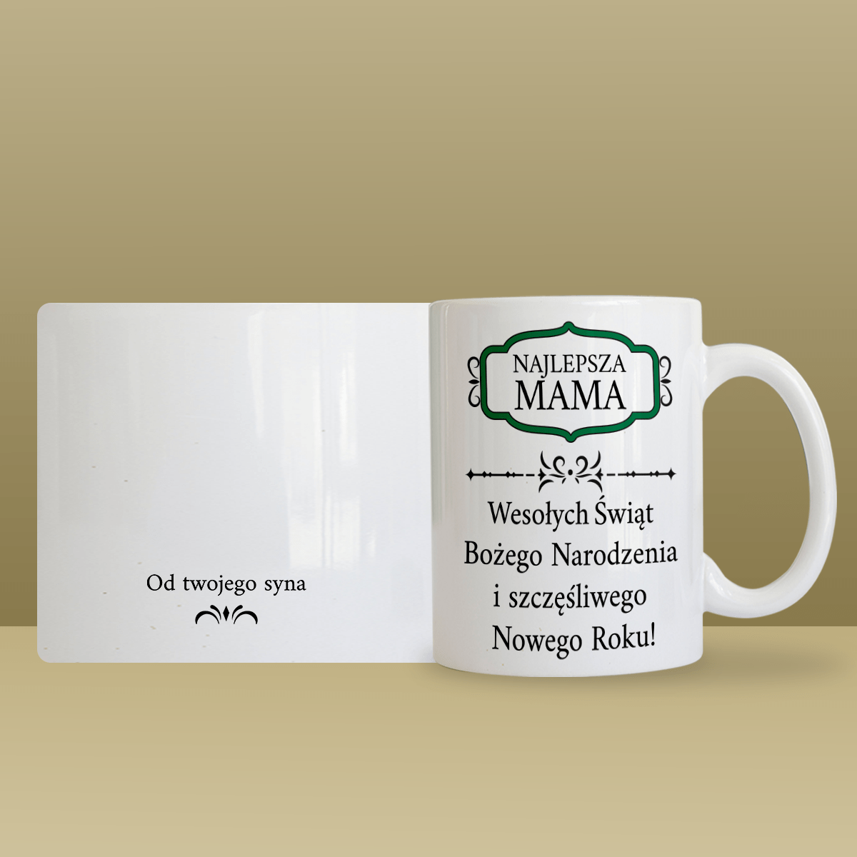 Od twojego syna - 1x Kubek z nadrukiem, spersonalizowany prezent dla mamy - Adamell.pl