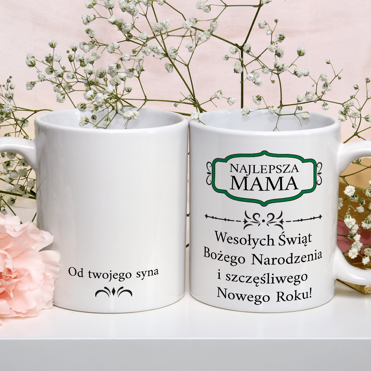 Od twojego syna - 1x Kubek z nadrukiem, spersonalizowany prezent dla mamy - Adamell.pl