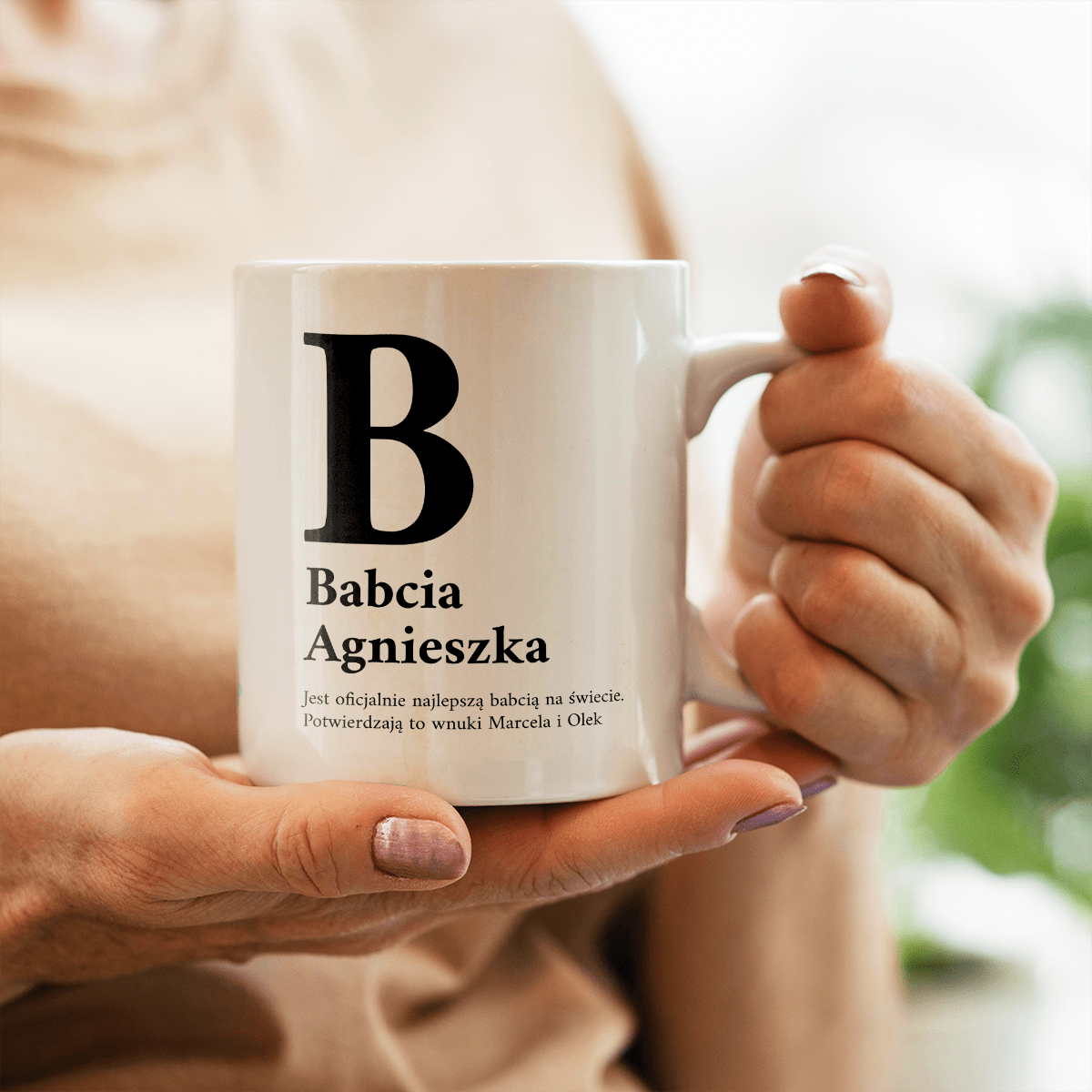 Od wnuków - 1x Kubek z nadrukiem, spersonalizowany prezent dla babci - Adamell.pl