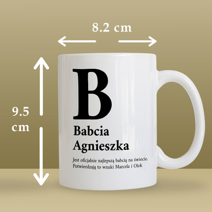 Od wnuków - 1x Kubek z nadrukiem, spersonalizowany prezent dla babci - Adamell.pl