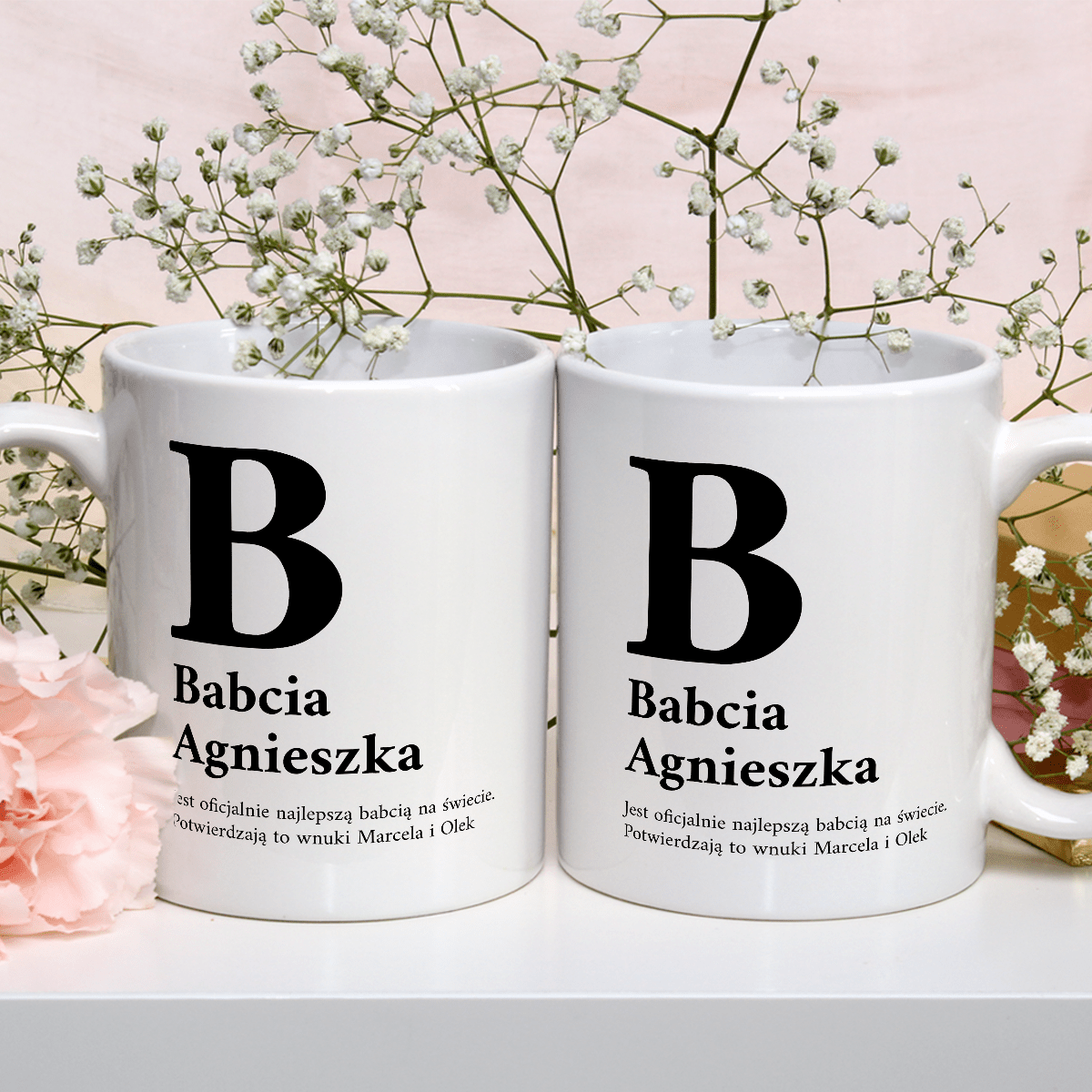 Od wnuków - 1x Kubek z nadrukiem, spersonalizowany prezent dla babci - Adamell.pl