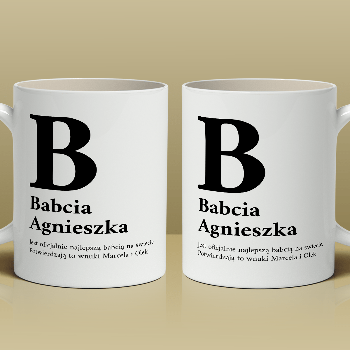 Od wnuków - 1x Kubek z nadrukiem, spersonalizowany prezent dla babci - Adamell.pl