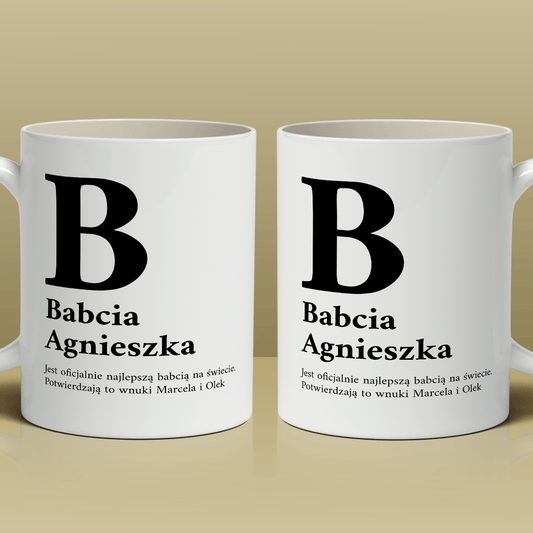 Od wnuków - 1x Kubek z nadrukiem, spersonalizowany prezent dla babci - Adamell.pl