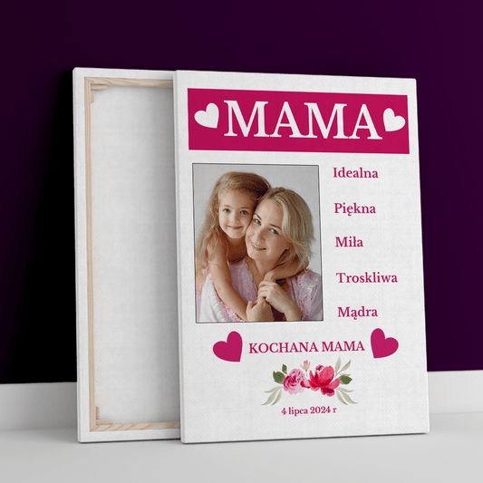 Opis mamy - druk na płótnie, spersonalizowany prezent dla mamy - Adamell.pl