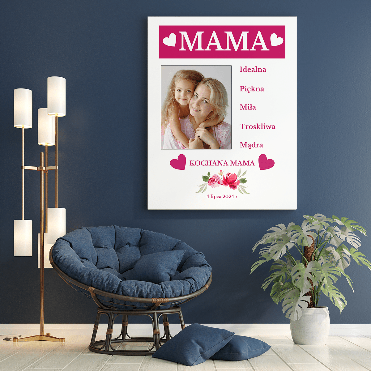 Opis mamy - druk na płótnie, spersonalizowany prezent dla mamy - Adamell.pl