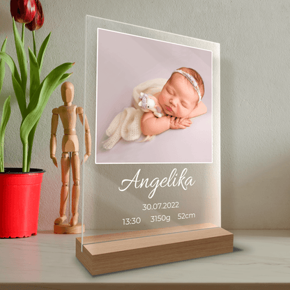 Pamiątka narodzin - Druk na szkle, spersonalizowany prezent dla dziecka - Adamell.pl - Wyjątkowe Prezenty