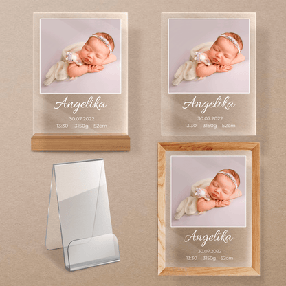 Pamiątka narodzin - Druk na szkle, spersonalizowany prezent dla dziecka - Adamell.pl - Wyjątkowe Prezenty