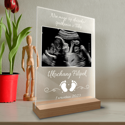 Pamiątka USG - Druk na szkle, spersonalizowany prezent dla dziecka - Adamell.pl