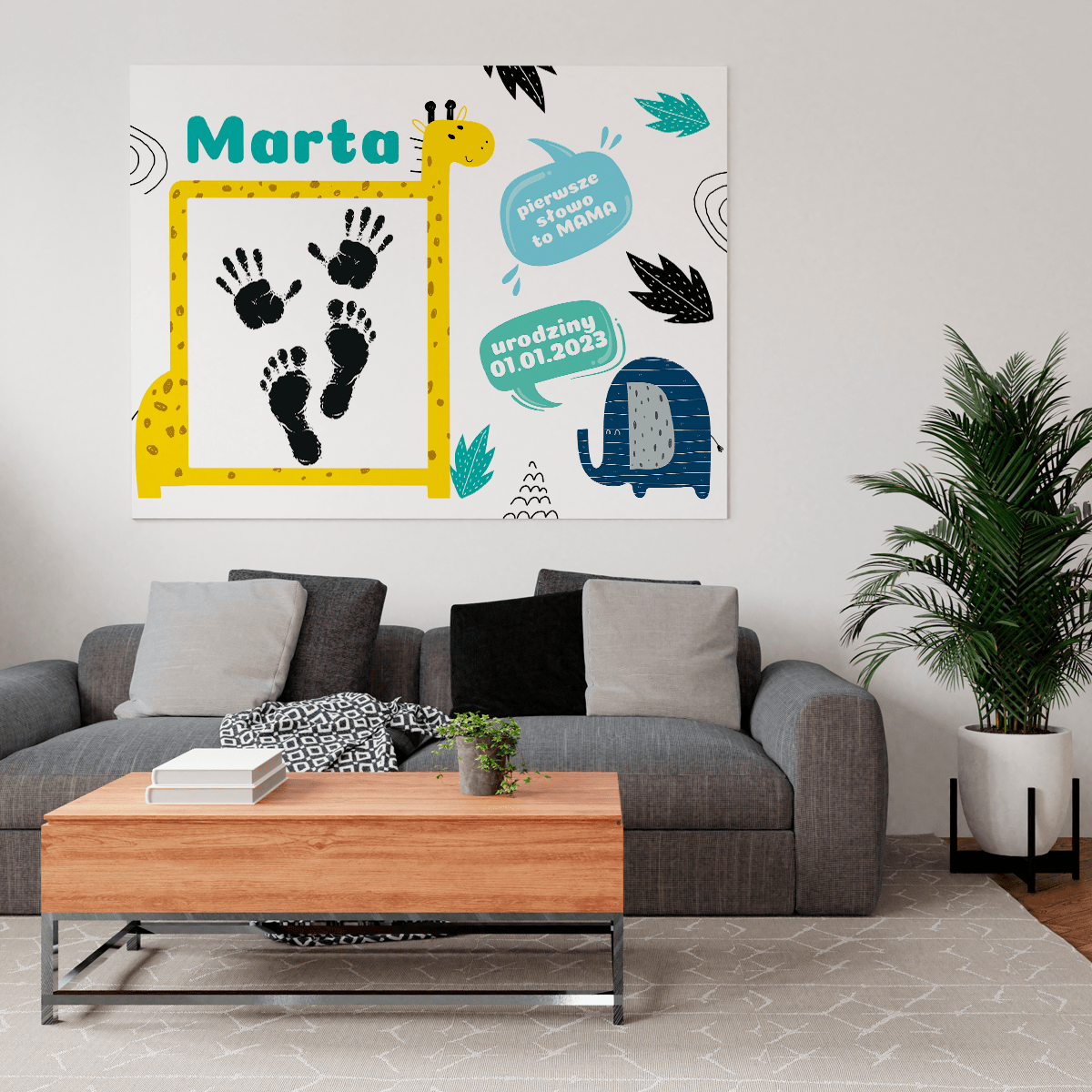 Pamiątka z dzieciństwa - druk na płótnie, spersonalizowany prezent dla dziecka - Adamell.pl