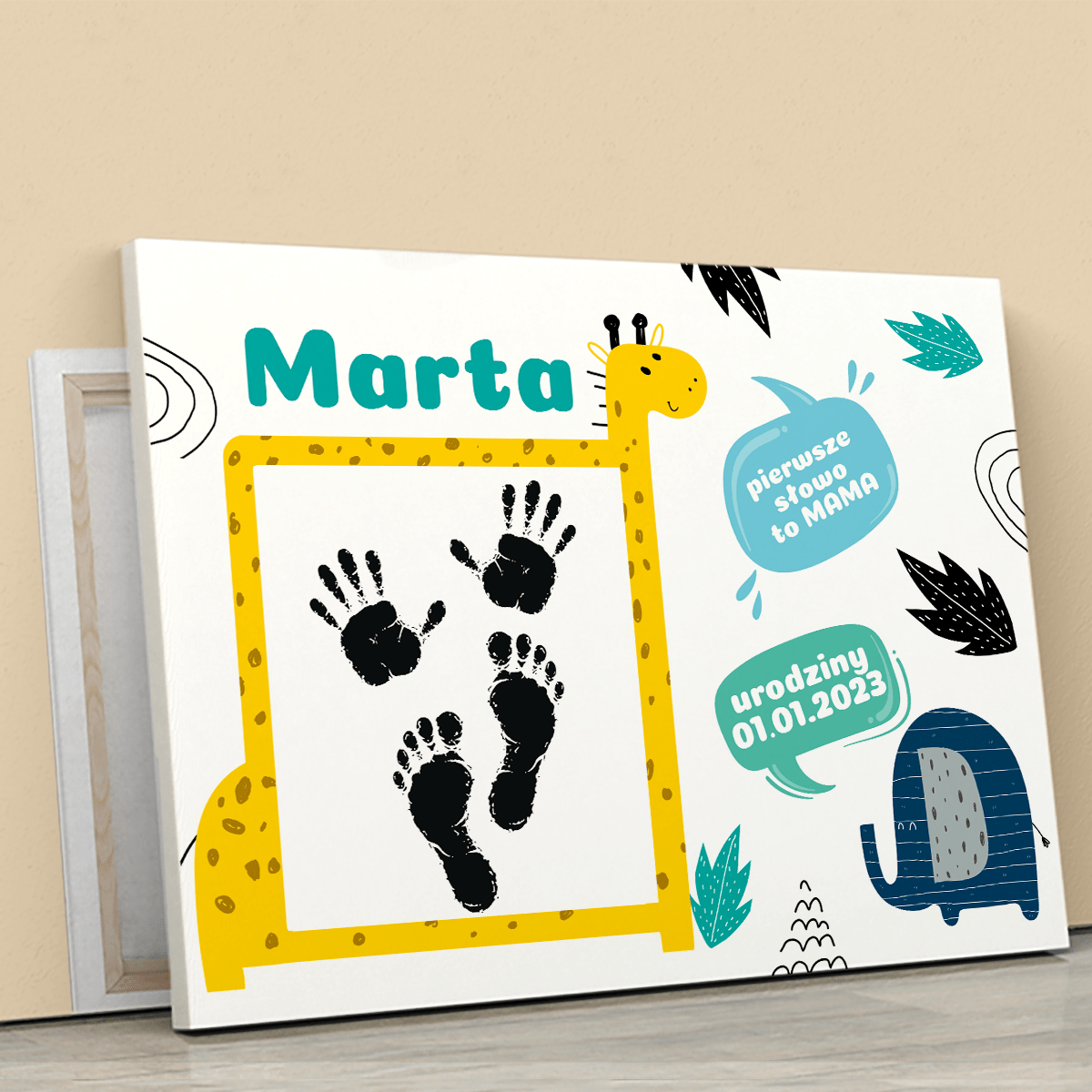 Pamiątka z dzieciństwa - druk na płótnie, spersonalizowany prezent dla dziecka - Adamell.pl