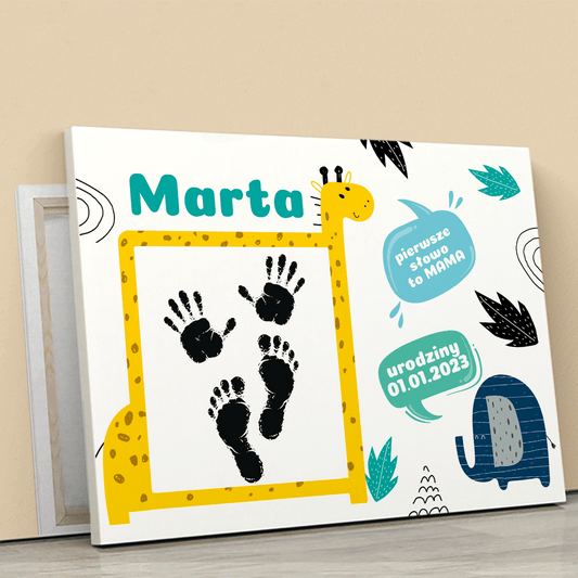 Pamiątka z dzieciństwa - druk na płótnie, spersonalizowany prezent dla dziecka - Adamell.pl