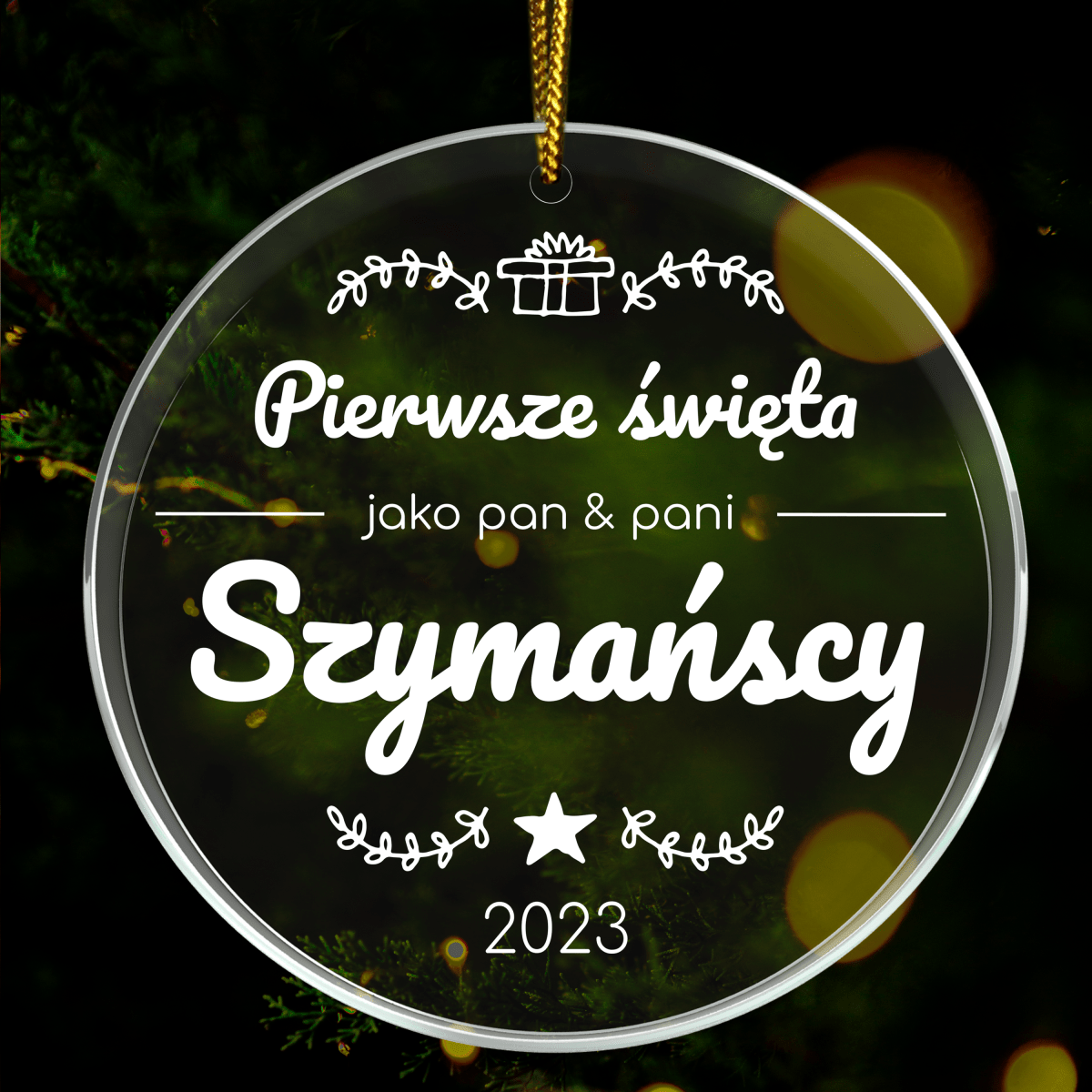 Pan i Pani - bombka choinkowa, spersonalizowany prezent dla męża - Adamell.pl