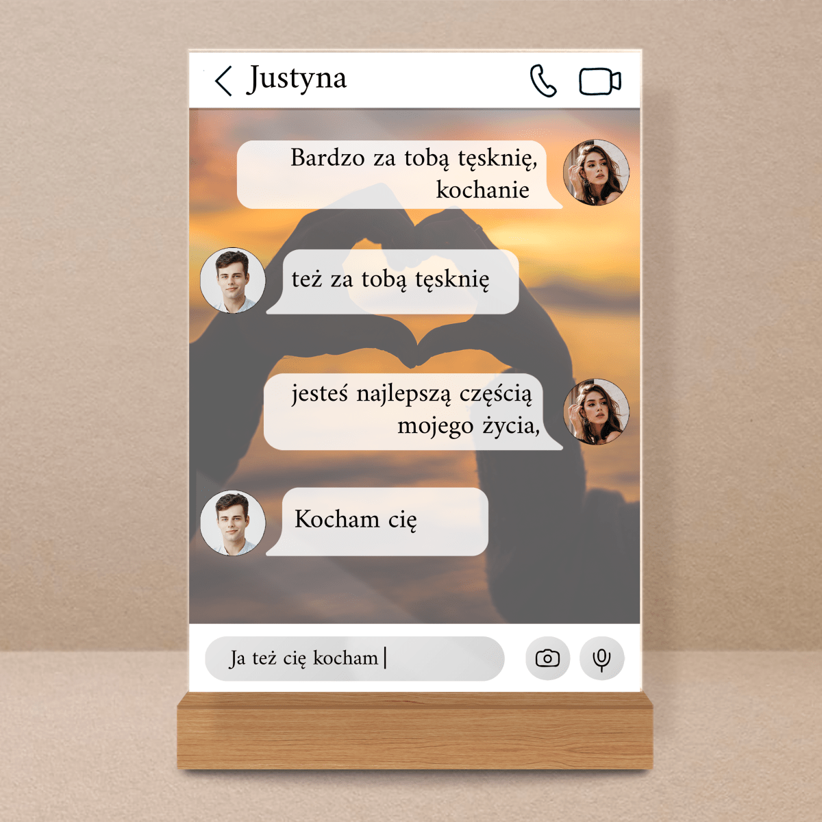 Para chat - Druk na szkle, spersonalizowany prezent dla pary - Adamell.pl