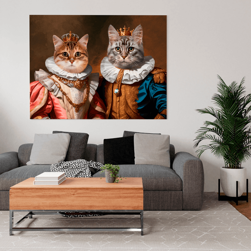 Para królewskich kotów - druk na płótnie, spersonalizowany prezent - Adamell.pl
