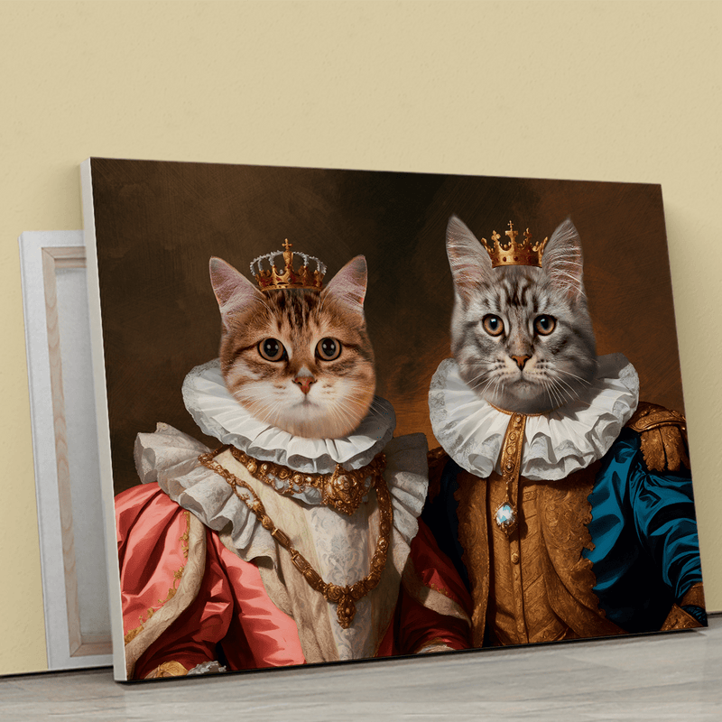 Para królewskich kotów - druk na płótnie, spersonalizowany prezent - Adamell.pl