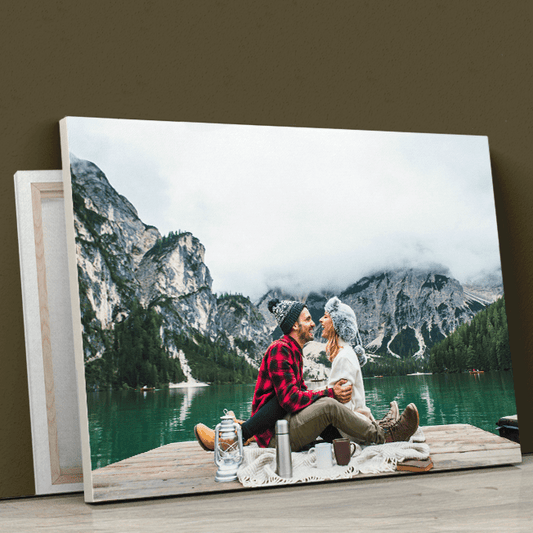 Para nad jeziorem - druk na płótnie, spersonalizowany prezent - Adamell.pl