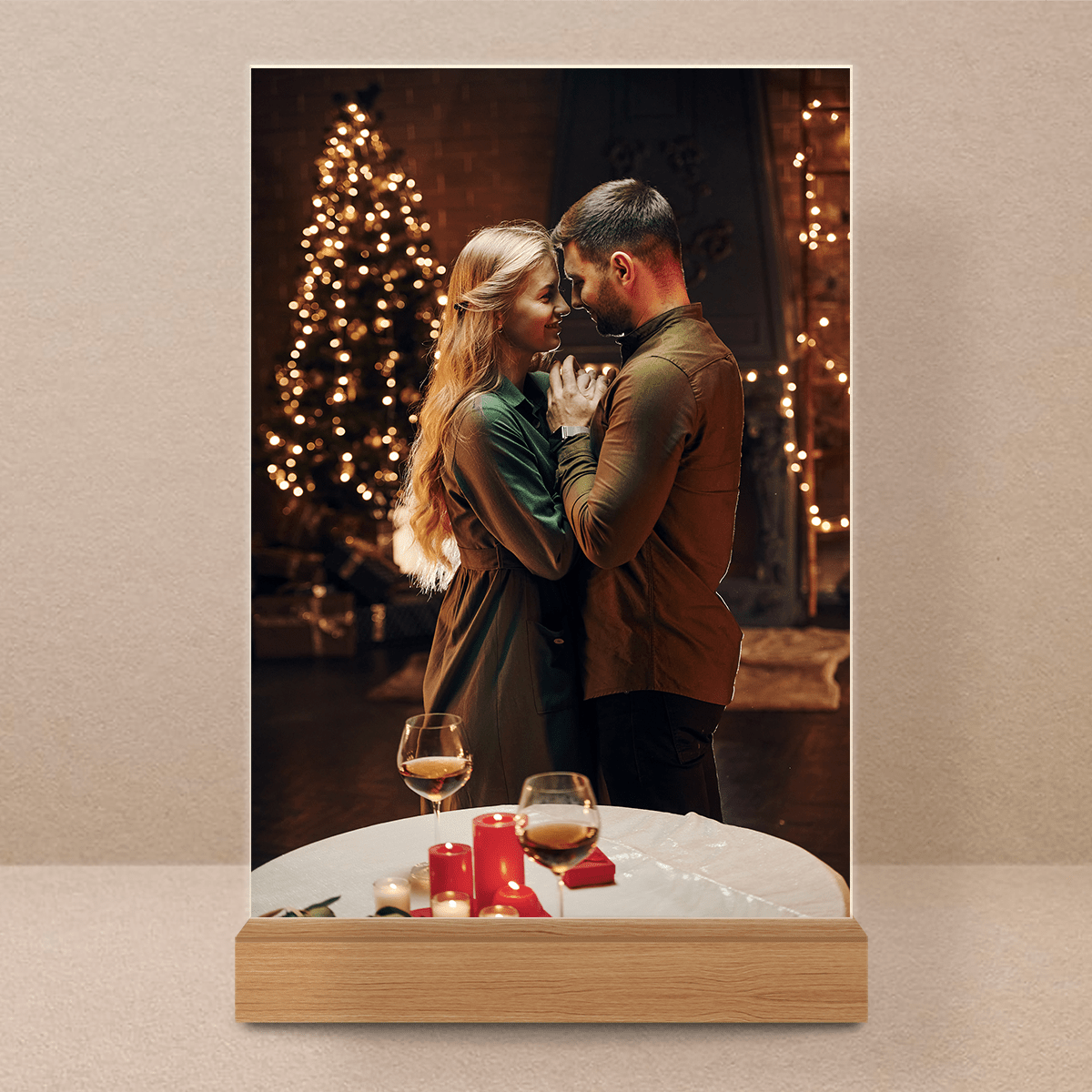 Para w Święta - Druk na szkle, spersonalizowany prezent dla pary - Adamell.pl