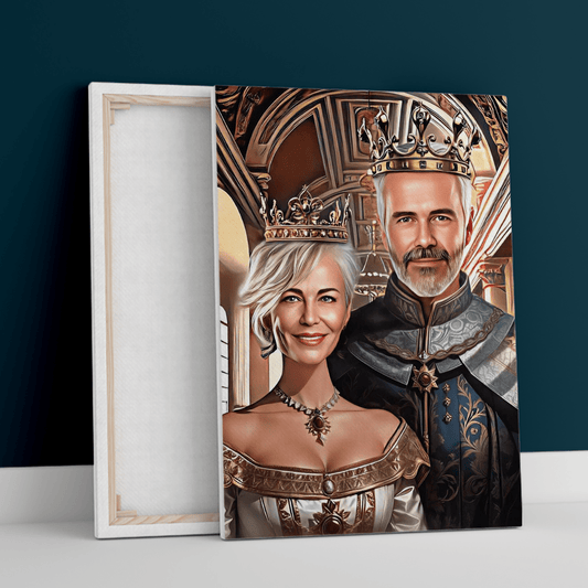 Para władców - druk na płótnie, spersonalizowany prezent dla rodziców - Adamell.pl