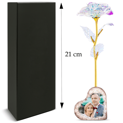 Personalizowana róża wieczna świecąca z nadrukiem + GRATISY - Adamell.pl