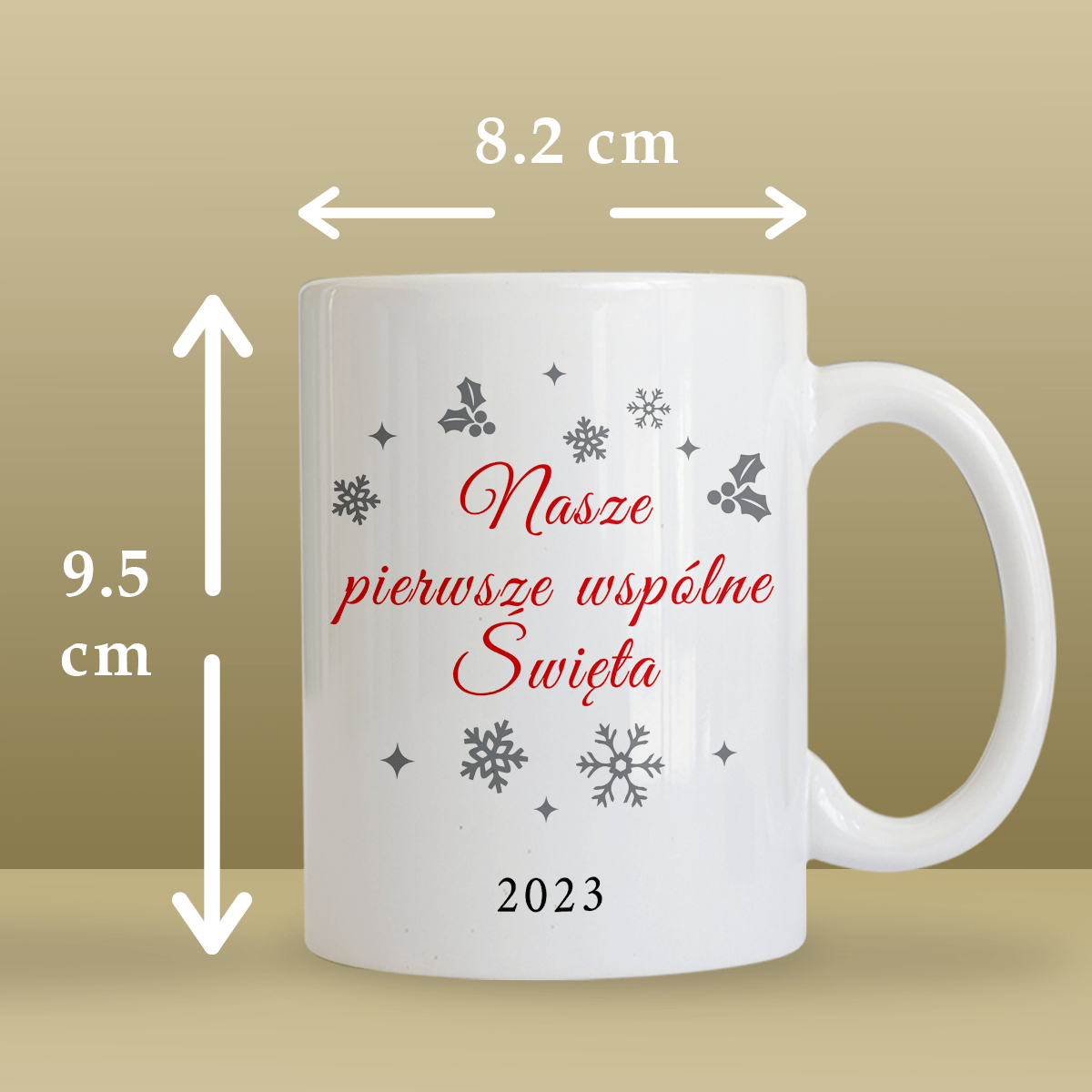 Pierwsze wspólne święta - 1x Kubek z nadrukiem, spersonalizowany prezent dla pary - Adamell.pl