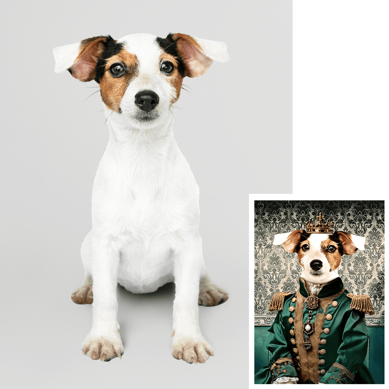 Pies Król - druk na płótnie, spersonalizowany prezent dla właściciela psa - Adamell.pl