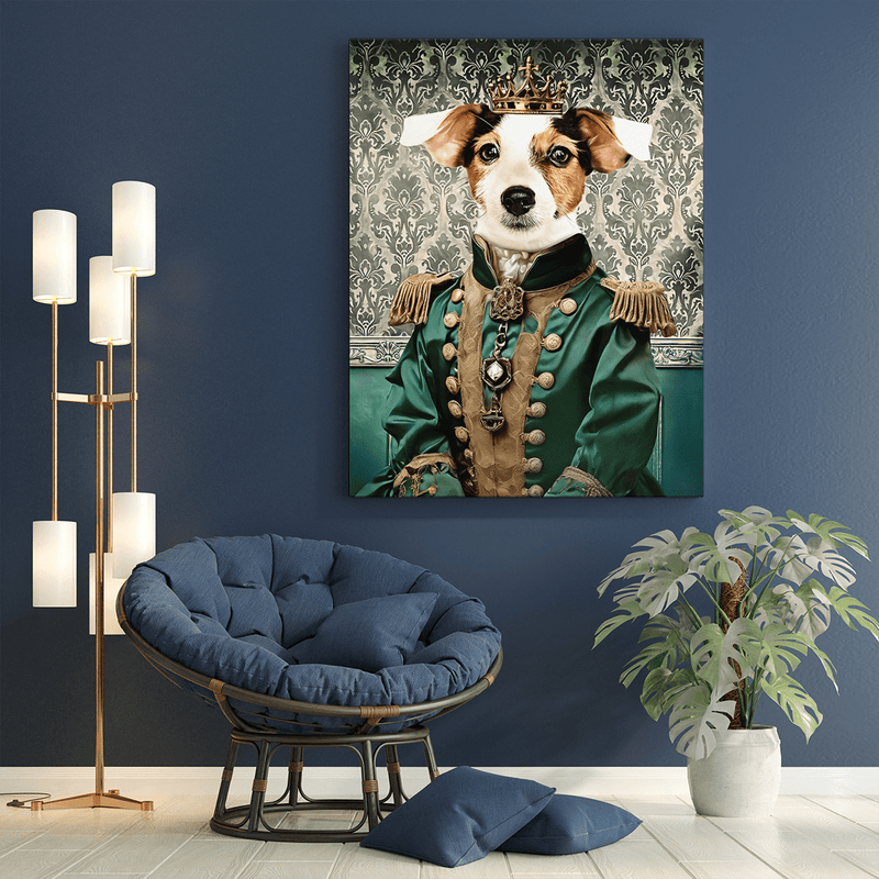 Pies Król - druk na płótnie, spersonalizowany prezent dla właściciela psa - Adamell.pl