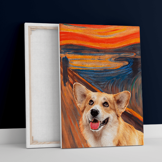 Pies ,,krzyk'' - druk na płótnie, spersonalizowany prezent dla właściciela psa - Adamell.pl