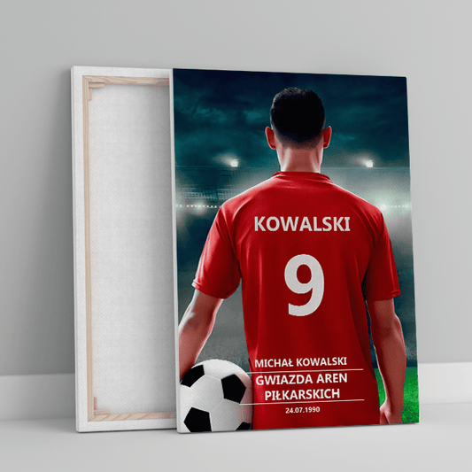 Piłkarz - druk na płótnie, spersonalizowany prezent dla niego - Adamell.pl