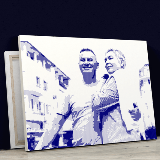 Pixel sketch - druk na płótnie, spersonalizowany prezent dla pary Pixel sketch - druk na płótnie, spersonalizowany prezent dla pary - Adamell.pl