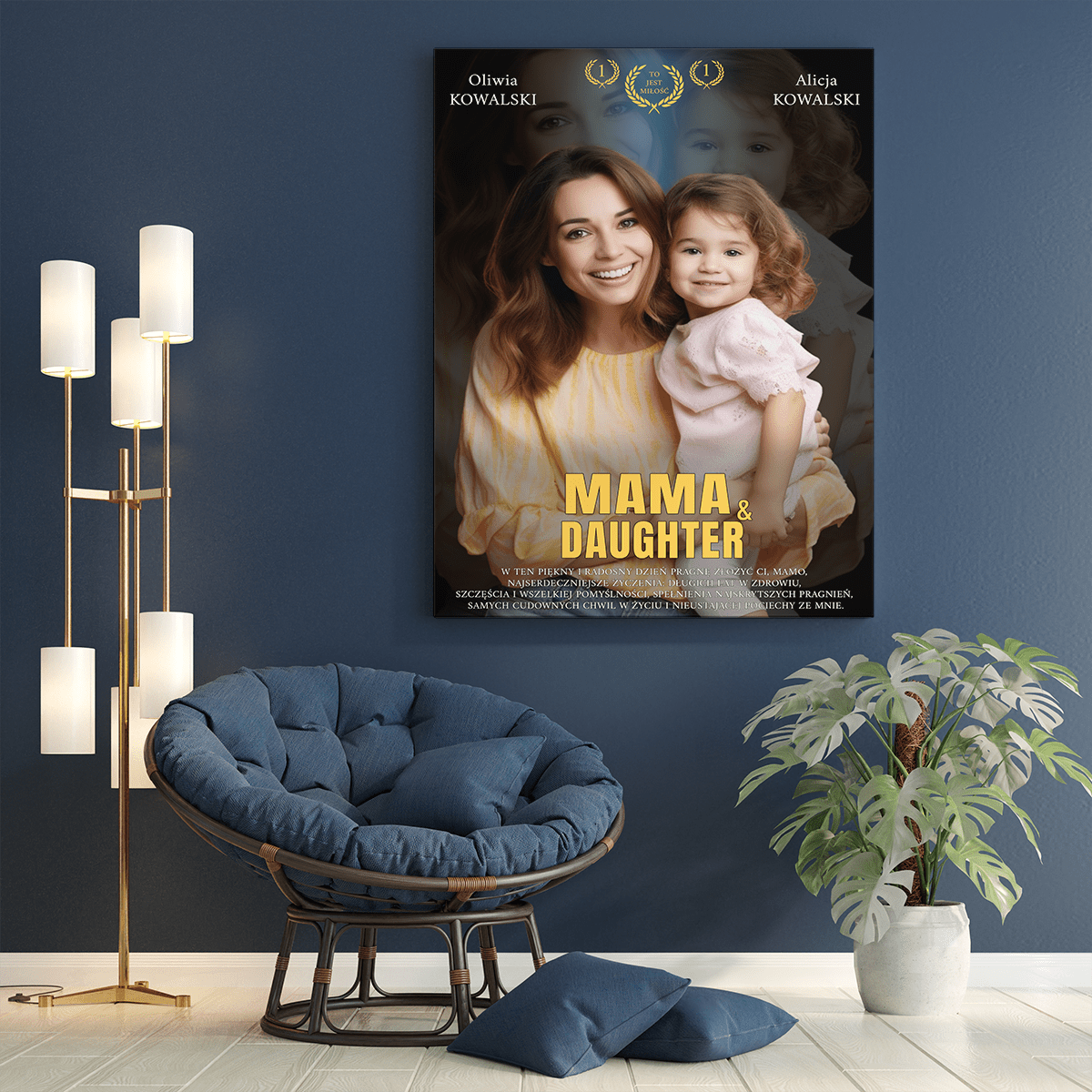 Plakat filmowy - druk na płótnie, spersonalizowany prezent dla mamy - Adamell.pl