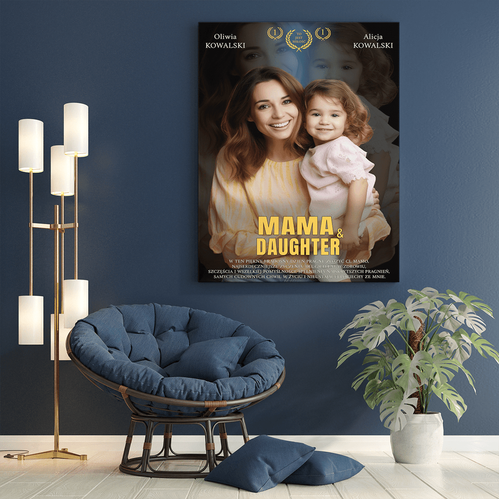 Plakat filmowy - druk na płótnie, spersonalizowany prezent dla mamy - Adamell.pl