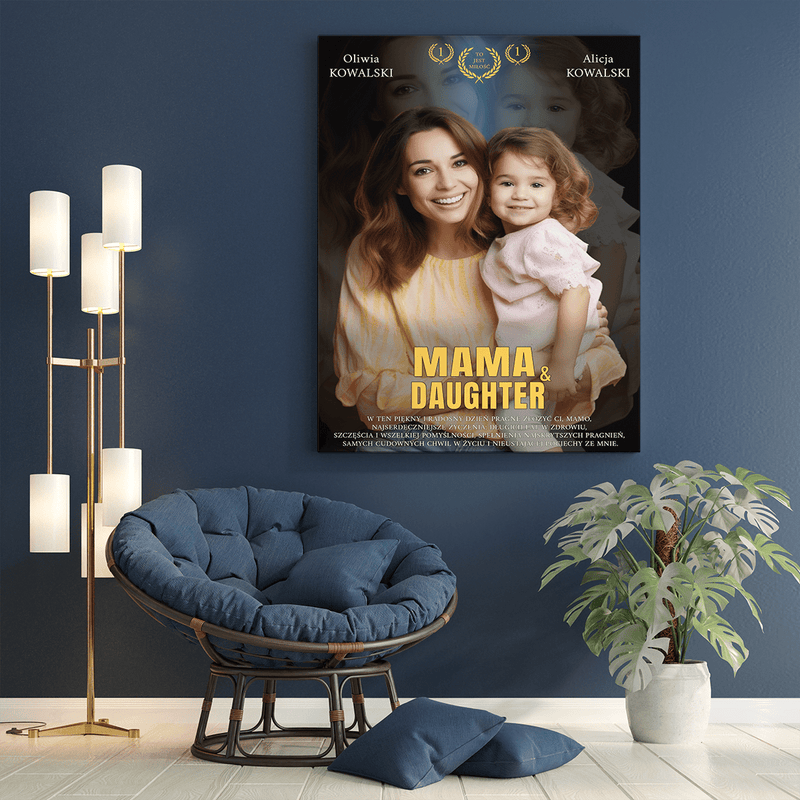 Plakat filmowy - druk na płótnie, spersonalizowany prezent dla mamy - Adamell.pl