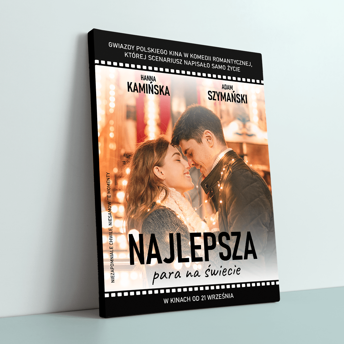 Plakat filmowy - druk na płótnie, spersonalizowany prezent dla pary - Adamell.pl