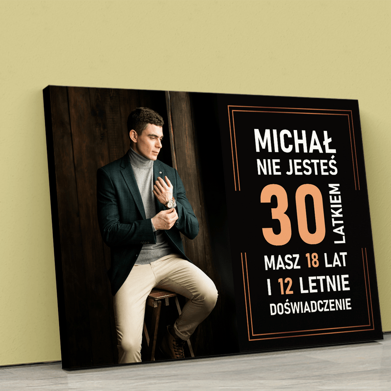 Plakat na 30 urodziny - druk na płótnie, spersonalizowany prezent dla niego - Adamell.pl